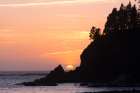 Oregon, Sunset Bay State Park. Sunset behind rocky point. Art Print